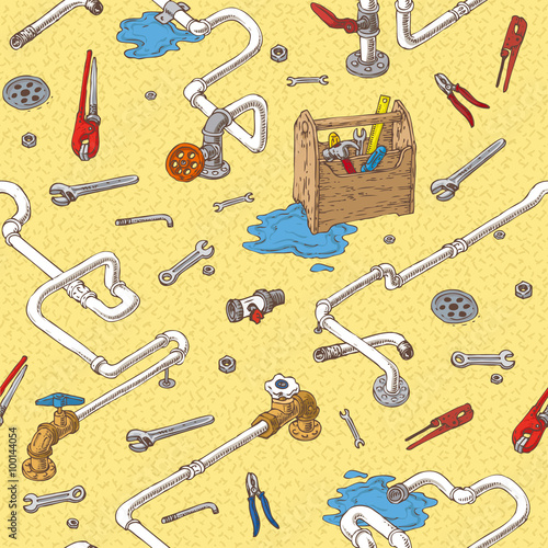 Sanitary Engineering Seamless Pattern