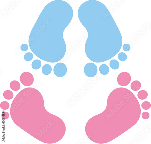Two pair of baby footprint twins