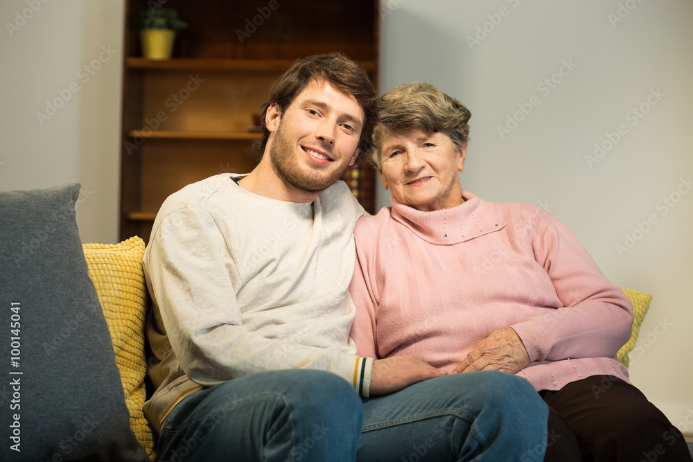 Senior lady and her carer Senior lady and her carer