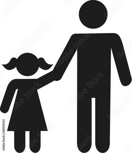 Father with daughter icon