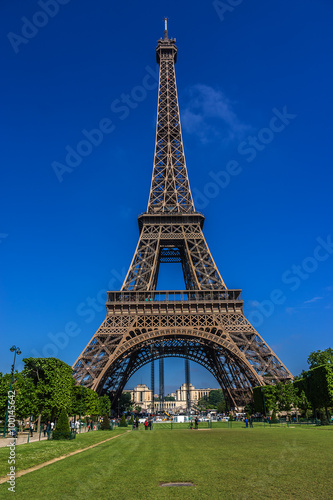 Tour Eiffel (Eiffel Tower) located on Champ de Mars in Paris. © dbrnjhrj