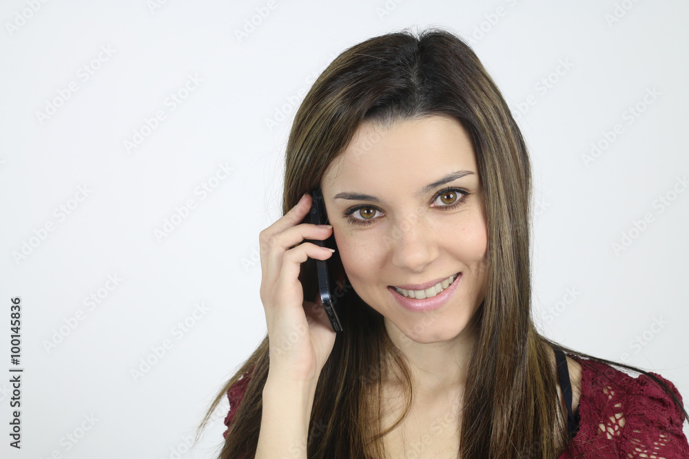 Beautiful girl using a smartphone Beautiful girl using a smartphone