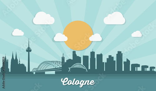 Cologne skyline - flat design