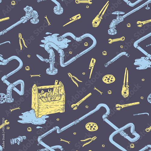 Sanitary Engineering Seamless Pattern