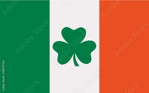 Ireland flag with clover