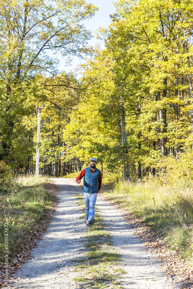 Fototapeta premium Attractive young man walking