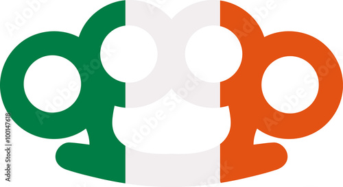 Brass knuckles in irish colors