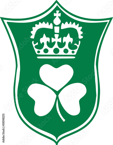 St. Patrick's Day emblem with shamrock and crown