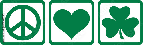 St. Patrick's Day triple - peace love shamrock