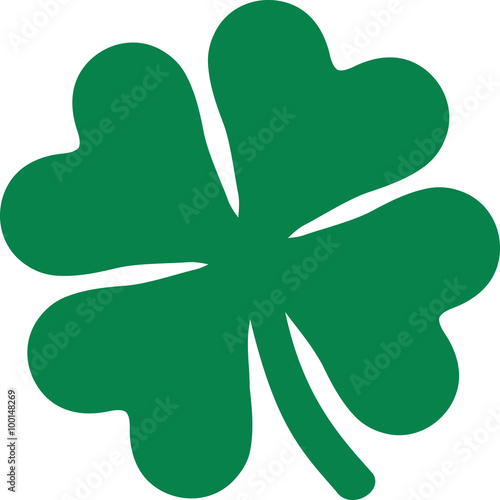 Classic shamrock with four leaves