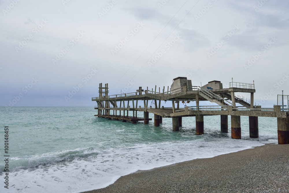 Old pier on the Black Sea