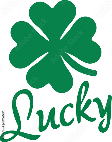 Clover with lucky word for St. Patrick's Day cards