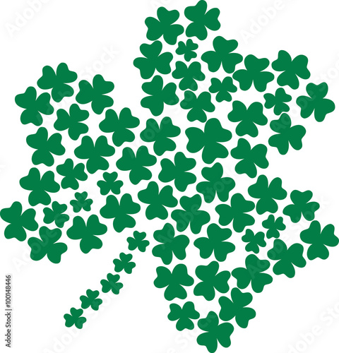 A cloverleaf composed of shamrocks