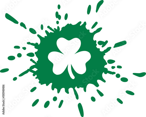 Green splash with stamped shamrock