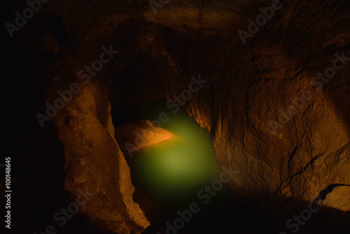 Underground lake in a cave