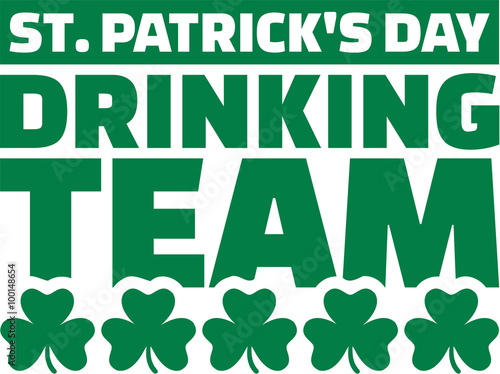 St. Patrick's Day drinking team typographic design