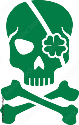 Green St. Patrick's Day skull