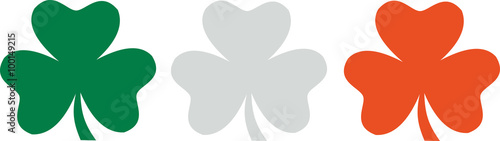 Shamrocks - green white orange irish flag