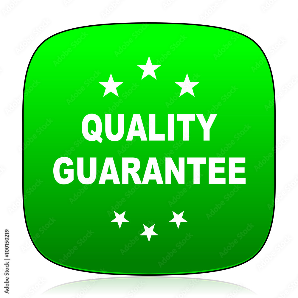 quality guarantee green icon for web and mobile app