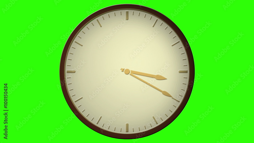 Clock time lapse loop 1080p. Animated clock counting 12 hours over 18