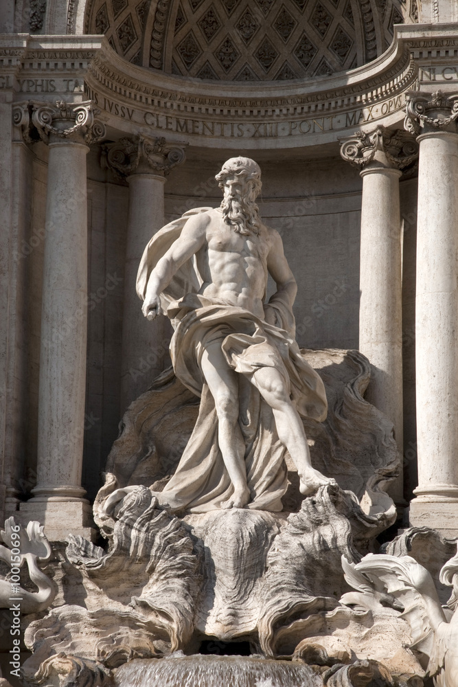 Obraz premium Neptune on the Trevi Fountain, Rome, Italy, Europe