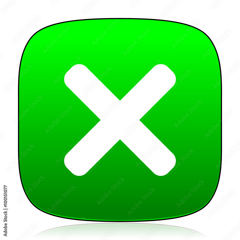 Fototapeta premium cancel green icon for web and mobile app