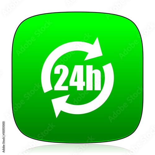 24h green icon for web and mobile app