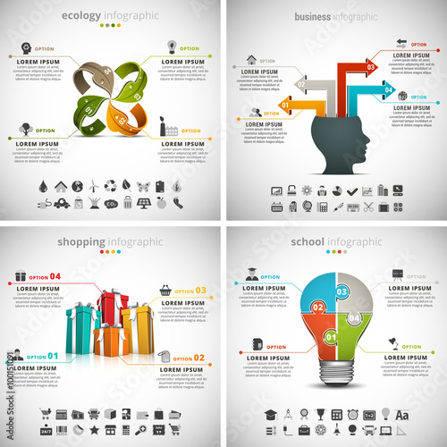 4 in 1  Infographics Bundle