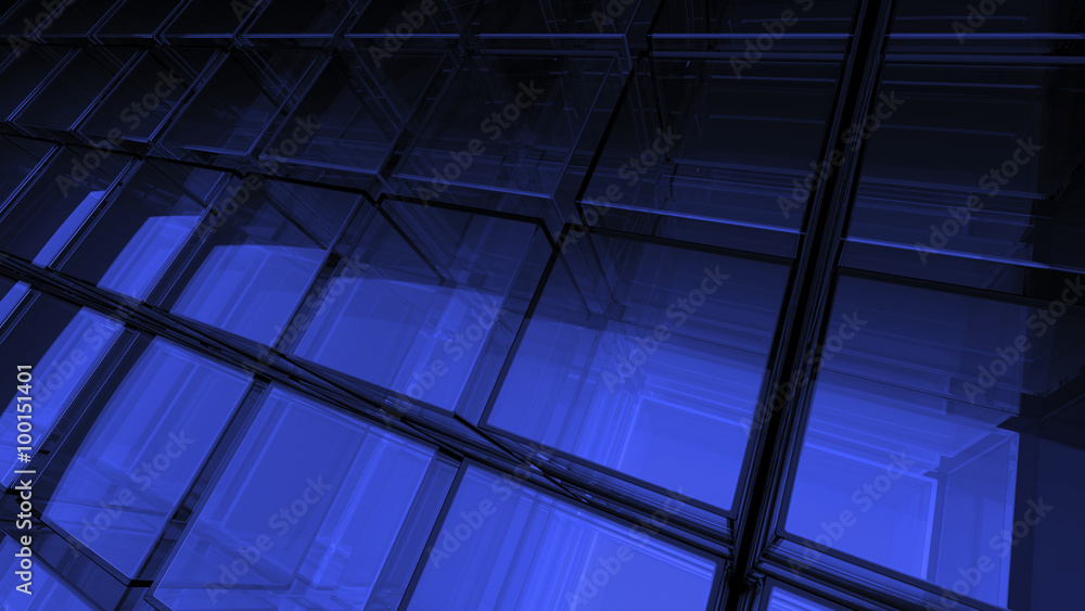 Obraz premium abstract 3d background made of glass cubes clones 