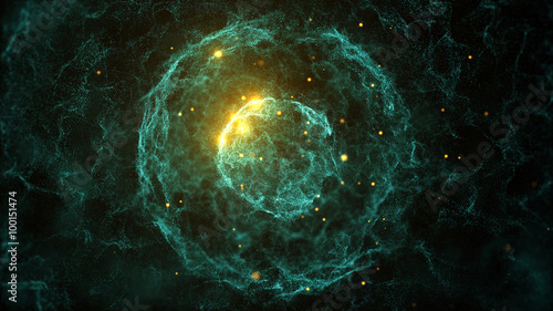 abstract particles background with sphere shapes that have been heavily deformed by noise displacement force

