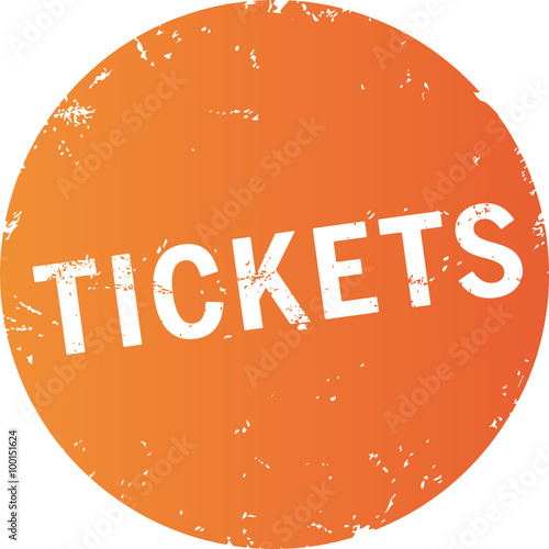 Button Tickets zerkratzt orange