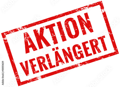 Aktion verlängert Stempel rot