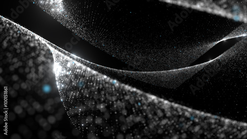abstract particle background, 3d render with depth of field, glow and randomize elements photo