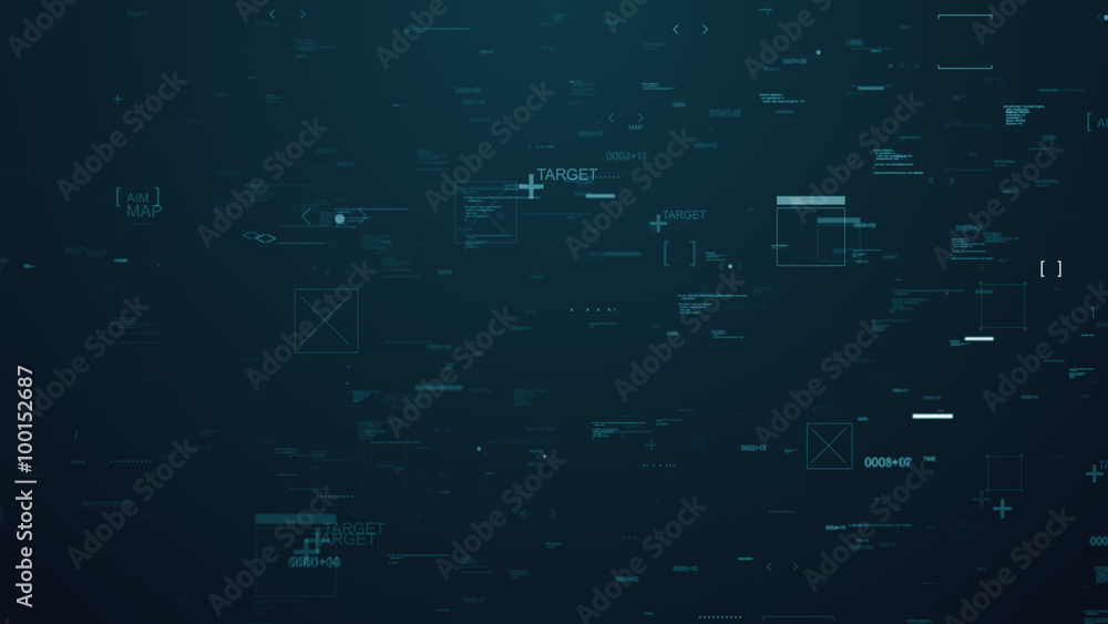 random elements, digits, arrows and other items on dark background random elements, digits, arrows and other items on dark background