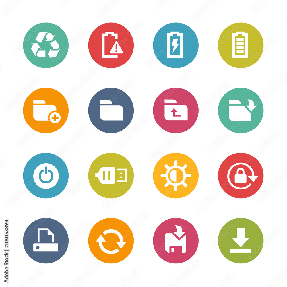 Web and Mobile Icons 3 -- Fresh Colors Series Web and Mobile Icons 3 -- Fresh Colors Series