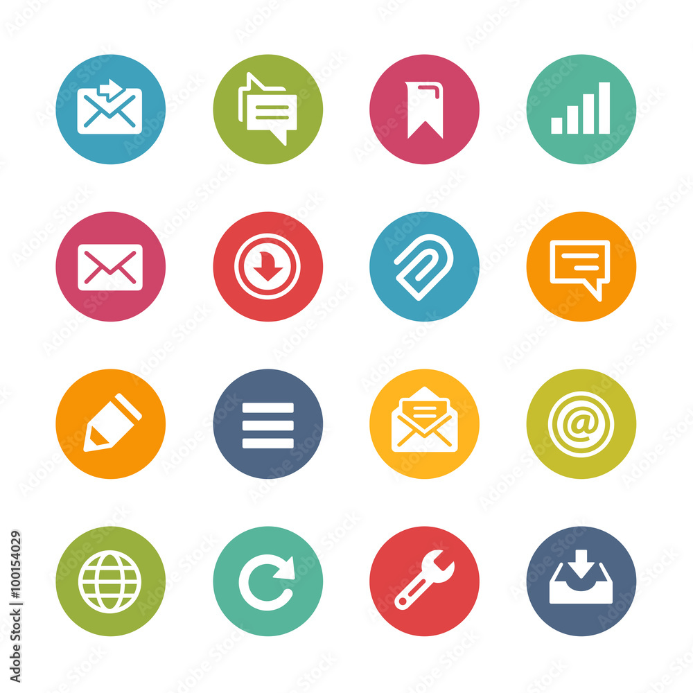 Web and Mobile Icons 9 -- Fresh Colors Series Web and Mobile Icons 9 -- Fresh Colors Series