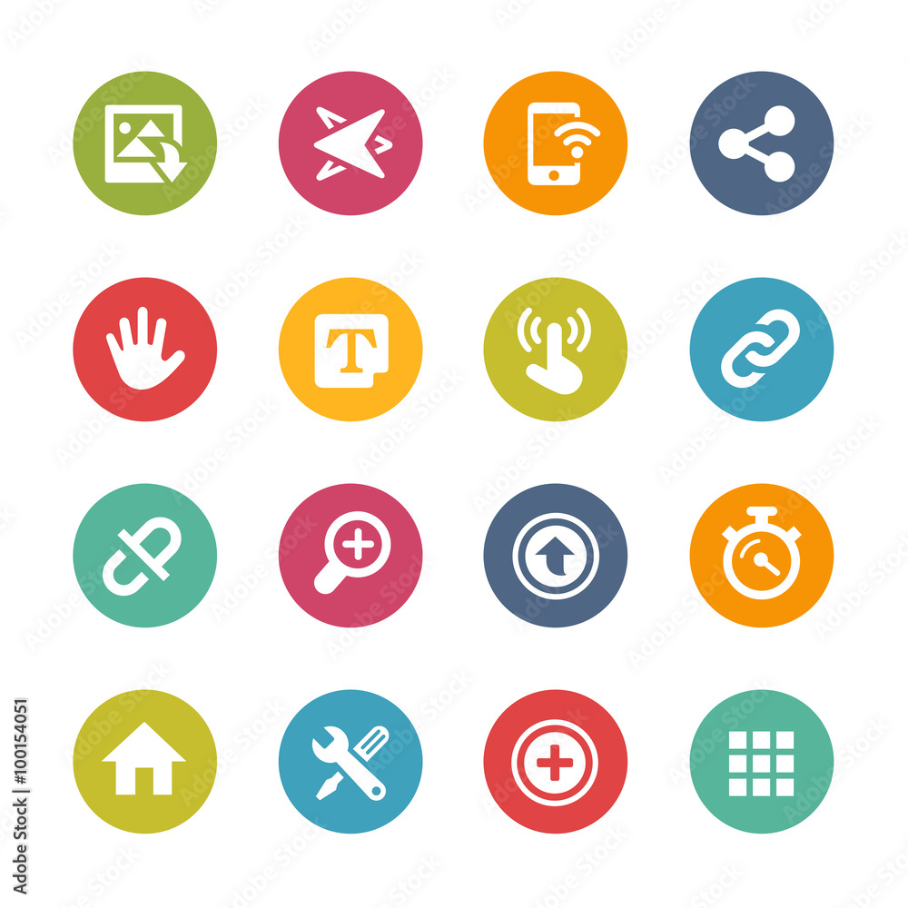 Web and Mobile Icons 10 -- Fresh Colors Series Web and Mobile Icons 10 -- Fresh Colors Series