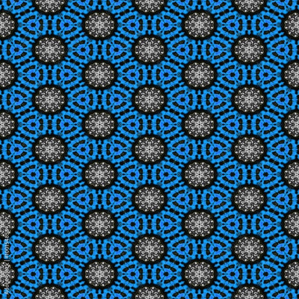 Abstract dotted blue texture or background with snowflakes made seamless