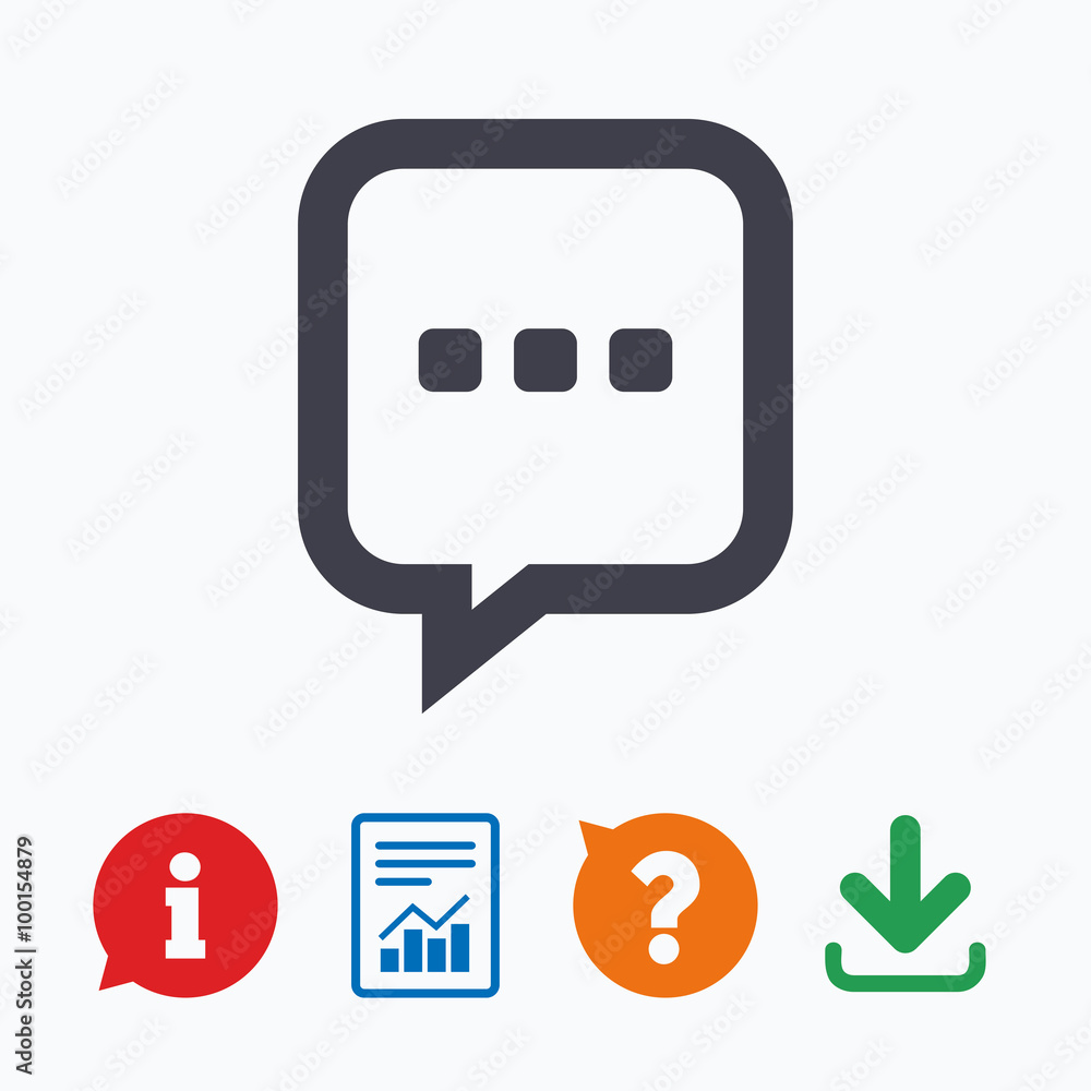 Chat sign icon. Speech bubble symbol.