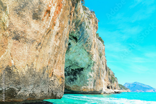 cliff and turquoise water in Orosei Gulf