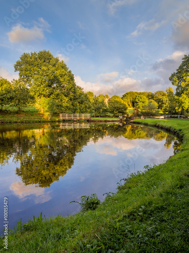 Leeds and Liverpool Canal in Evening Light, Chorley, Lancashire, UK