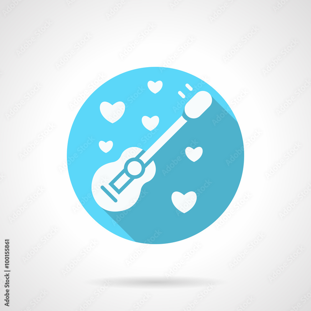 Round blue serenades flat vector icon Round blue serenades flat vector icon