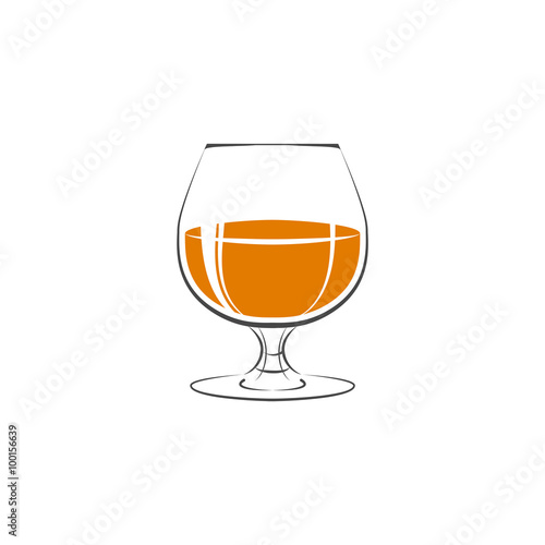 Glass Of Brandy Icon. Isolated On white background. Vector