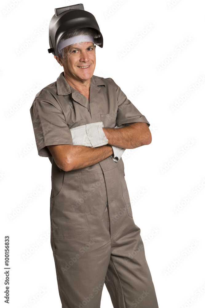 Full length portrait of young male construction worker. Full length portrait of young male construction worker.