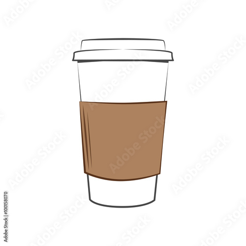 Paper coffee cup. Isolated. Vector Illustration