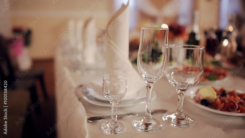 serving wedding table in a restaurant serving wedding table in a restaurant