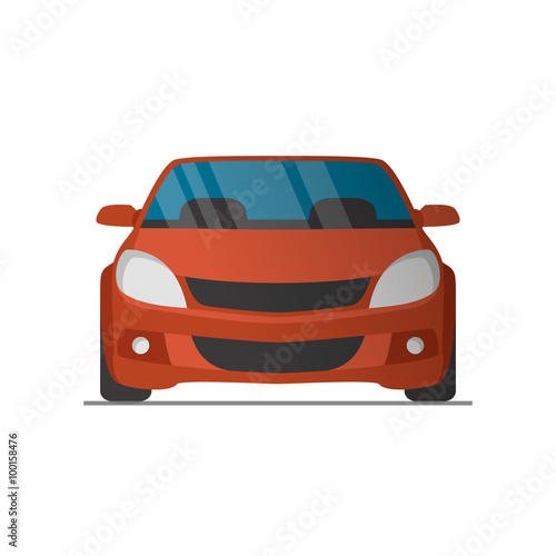 Vector sports red car front view