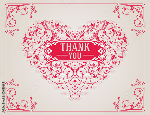 Ornate heart in retro style. Elegant element for logo design. Floral illustration for wedding invitations, greeting cards, Valentines cards with Vintage frame.