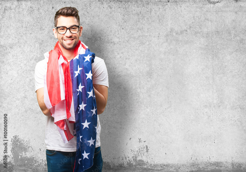 cool man proud of america