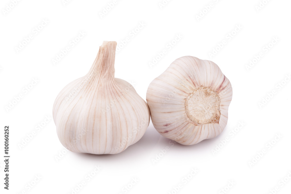Fresh garlic isolated on white background